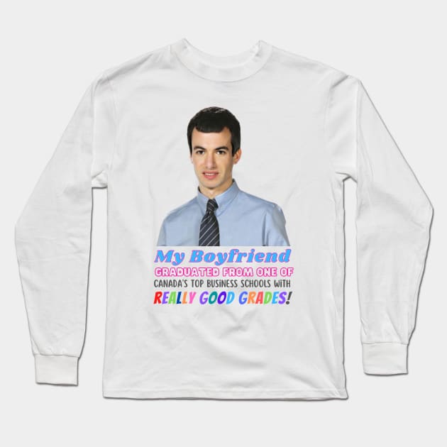 Nathan Fielder is my boyfriend Long Sleeve T-Shirt by Shoppetite